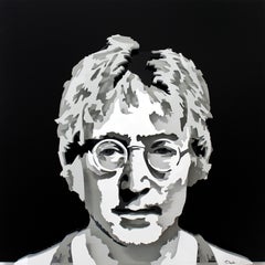 „John Lennon“, 3D-gemalte Metall-Wandskulptur 