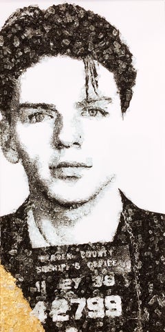 Ol „Blaue Augen“ – Frank Sinatra, geschwärztes Glas auf Leinwand