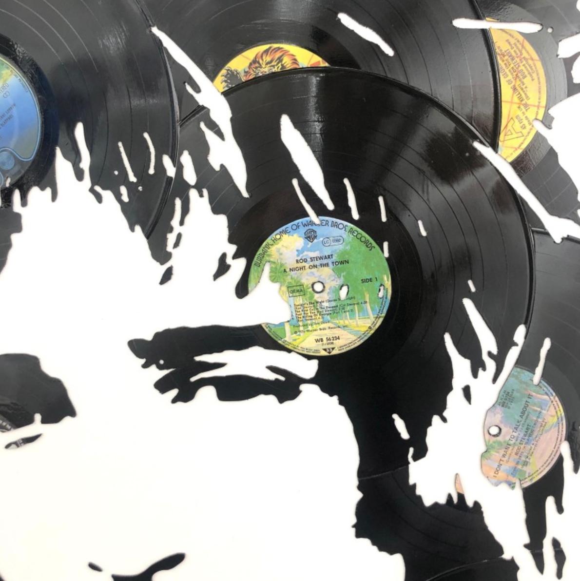 Rod Stewart, Vinyl Records - Contemporain Mixed Media Art par Georges Monfils