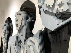 "Beatles", 3D Painted Metal Wall Sculpture