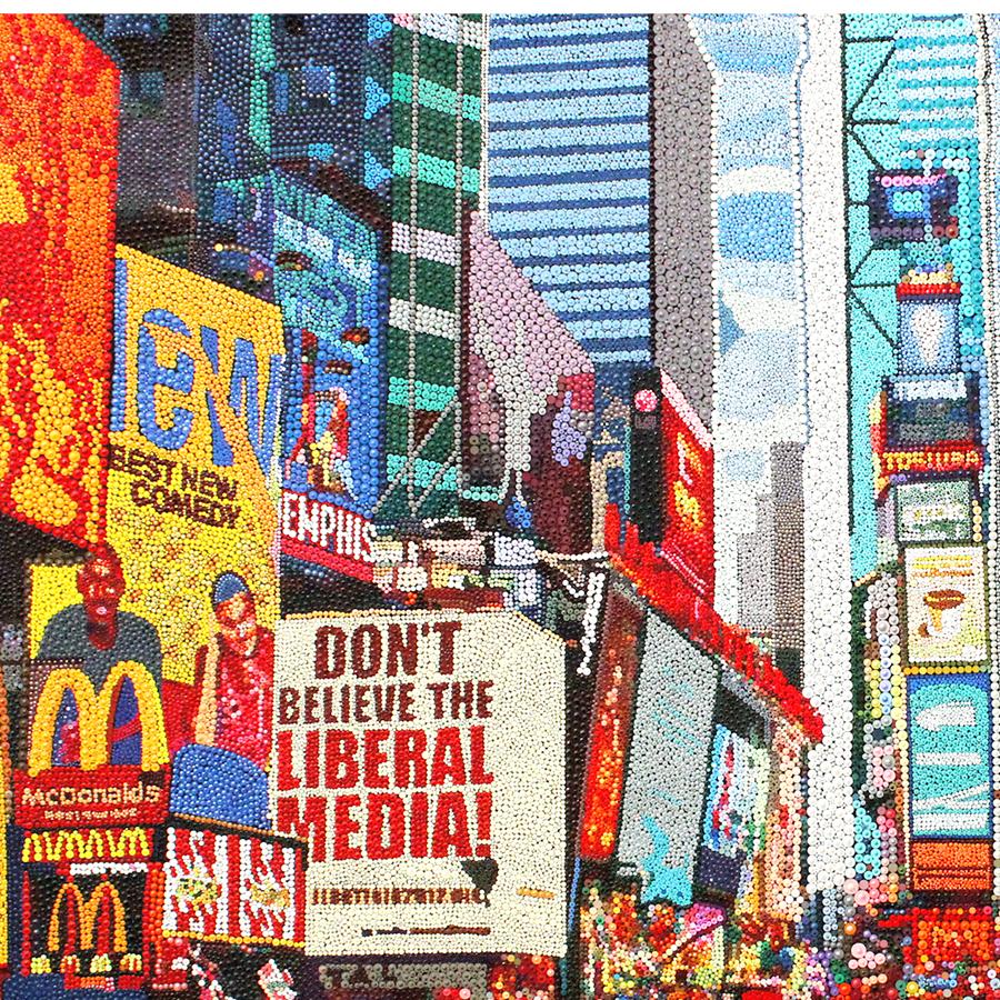 Times Square, acrylique sur toile - Contemporain Mixed Media Art par Ophear 