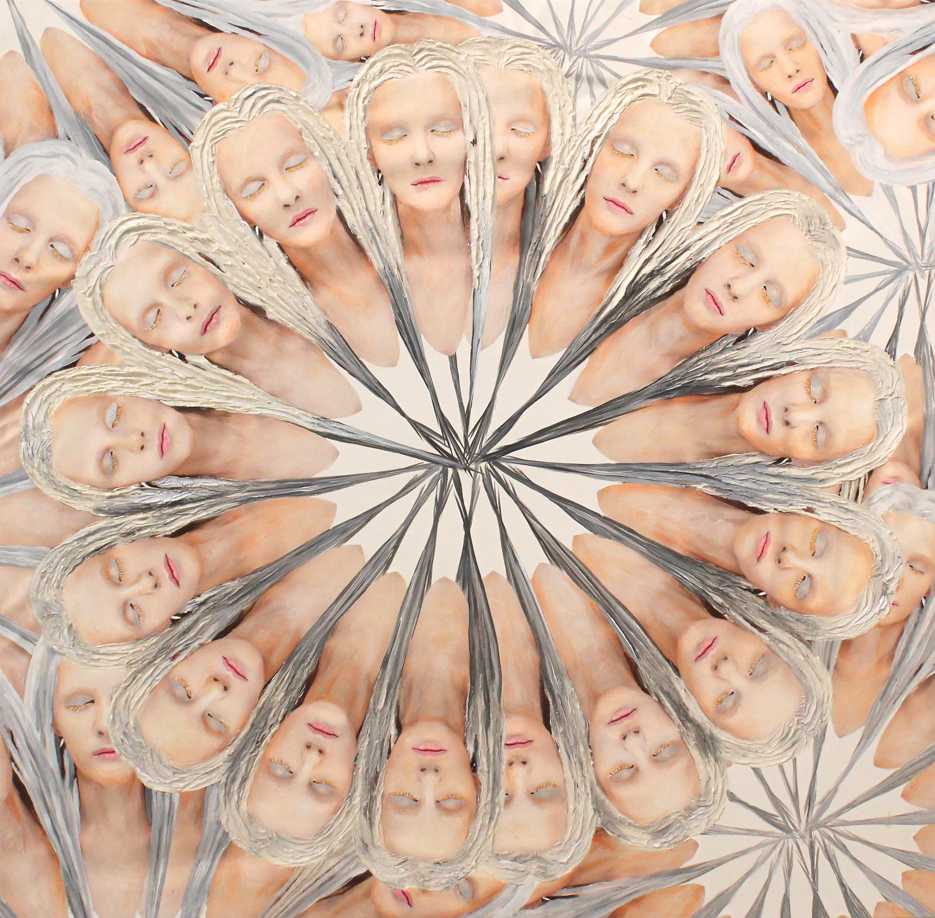 Kaleidoscope Woman, Mixed Media on Canvas - Mixed Media Art by Ophear 
