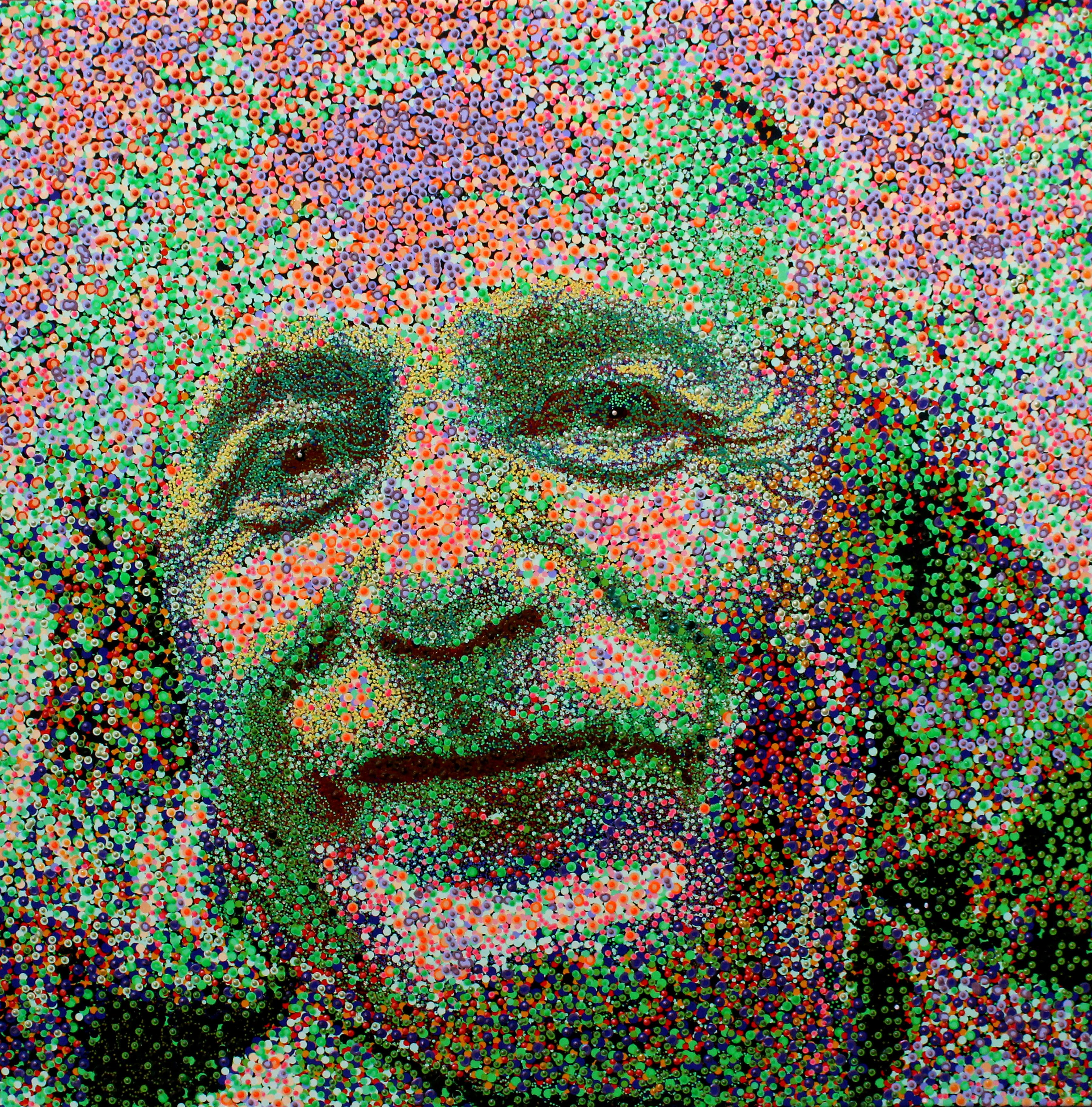 Einstein Einstein, Acryl auf Leinwand – Mixed Media Art von Ophear 