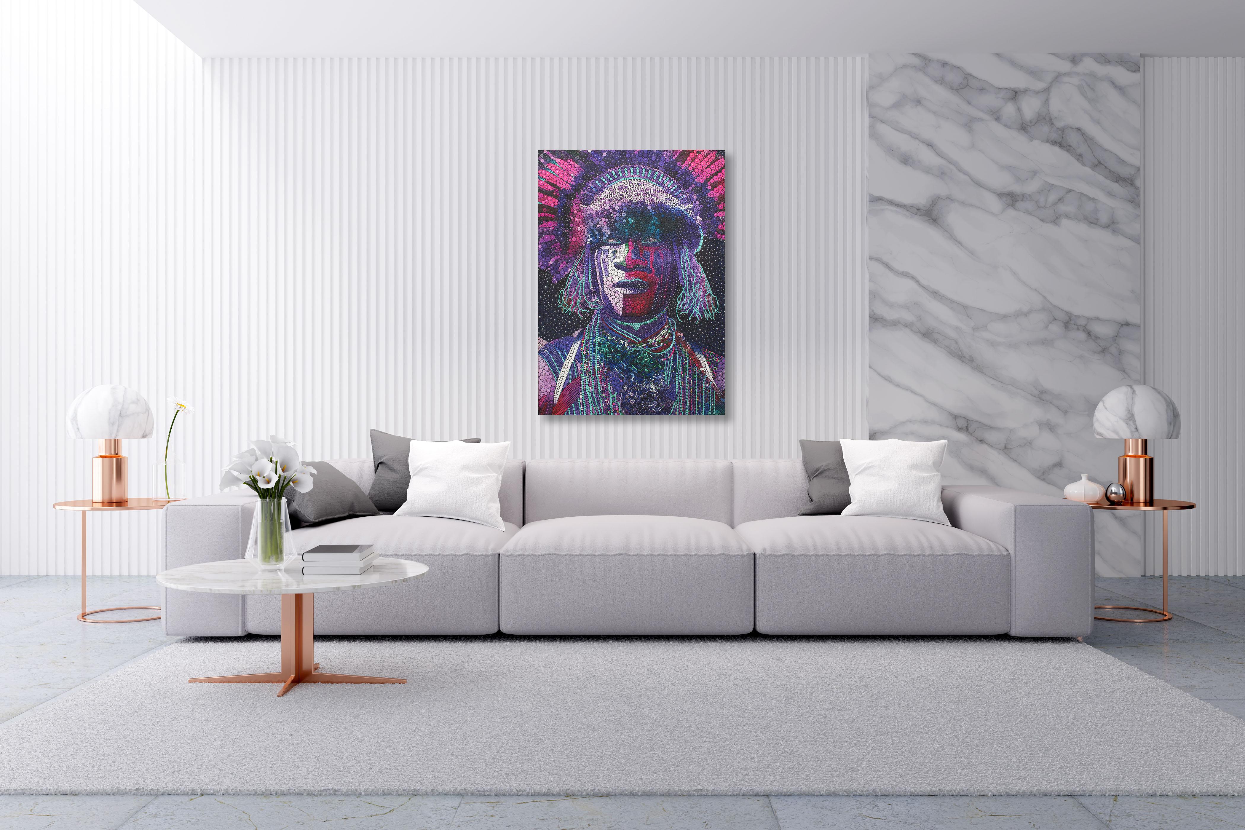 ''Unknown'' is a unique mixed medium acrylic on Canvas by Ophear. The artwork comes with a certificate of authenticity. This piece is signed and comes ready hang.  

OPHEAR is an American artist that lives and works in Israel. He channels his ideas