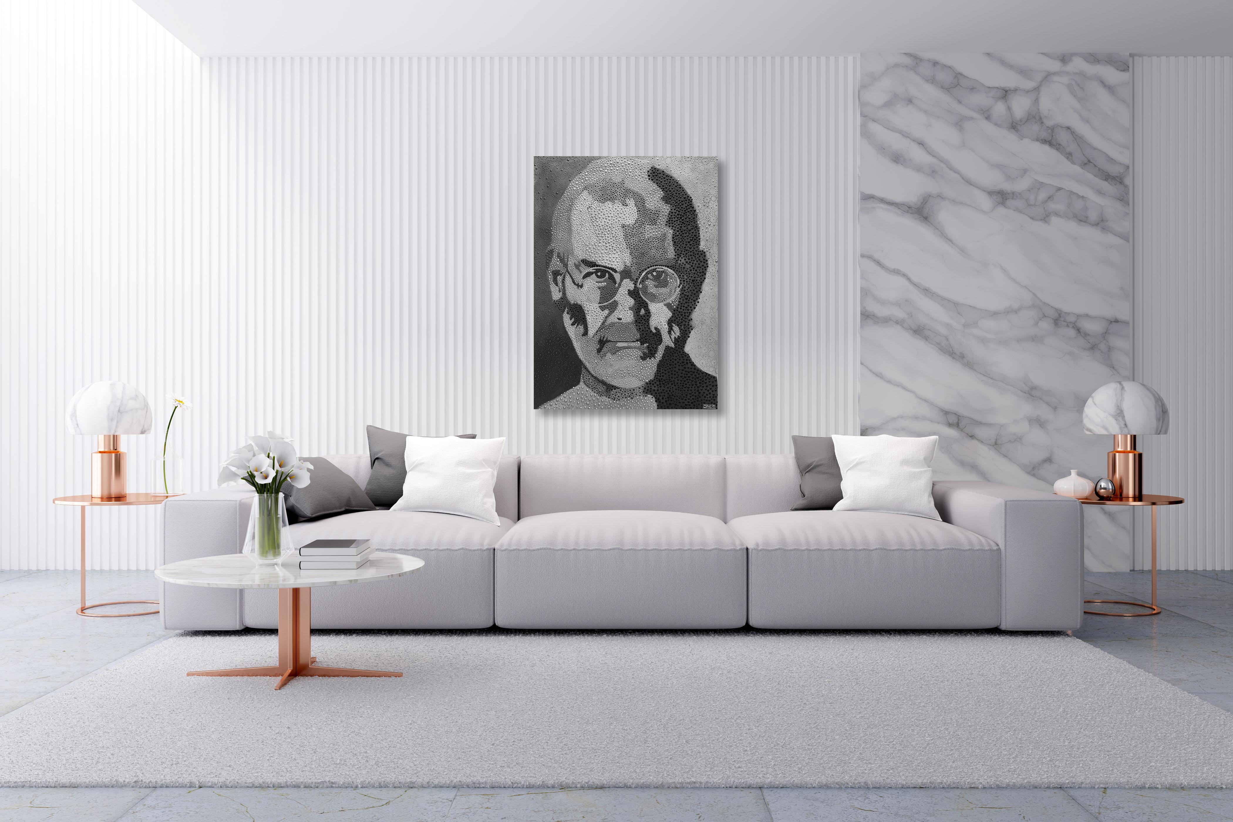 Steve Jobs, Acrylic on Canvas - Contemporary Mixed Media Art by Ophear 