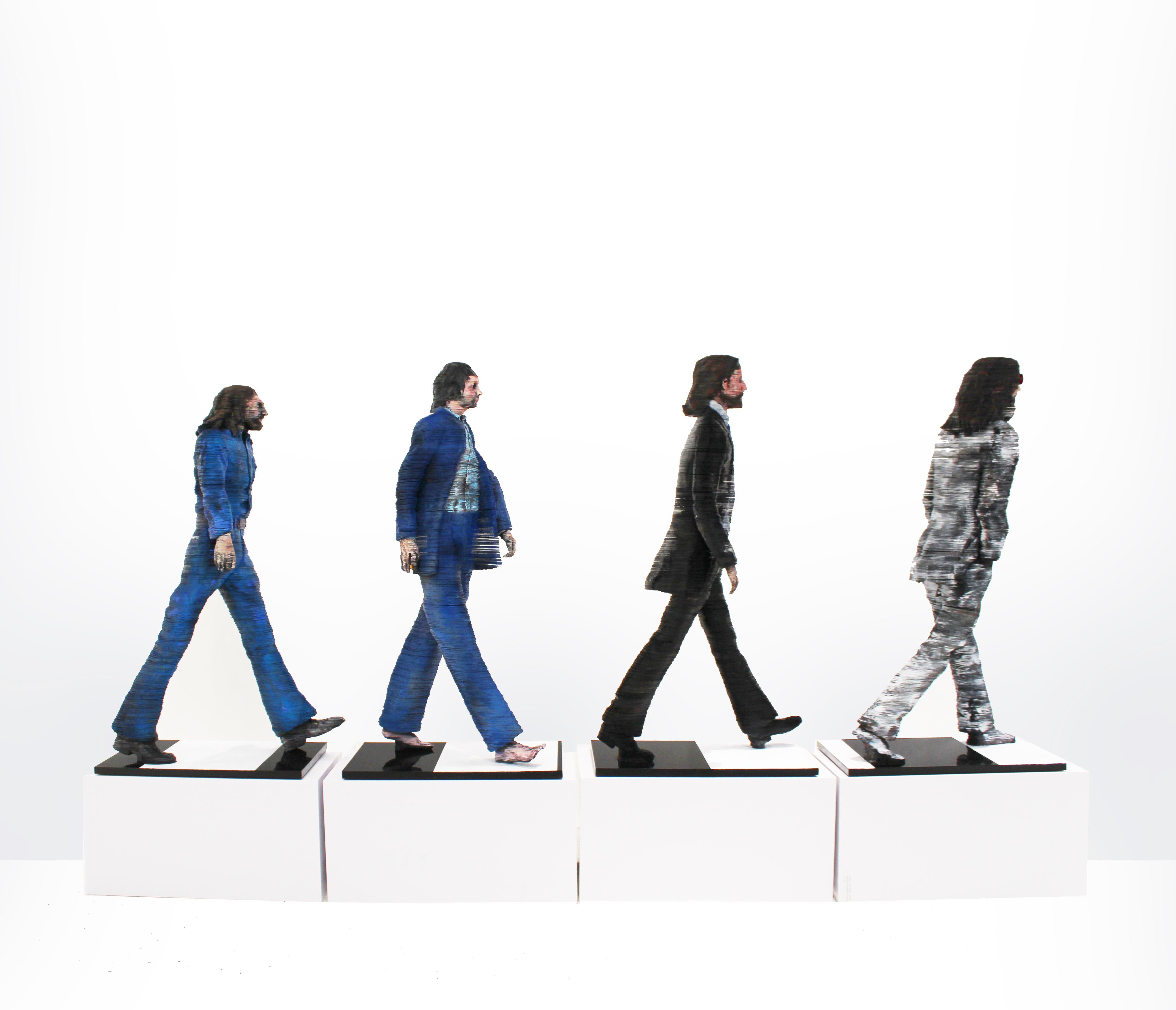 Georges Monfils Figurative Sculpture - Crossing Abbey Road (Mini), Vinyl Records