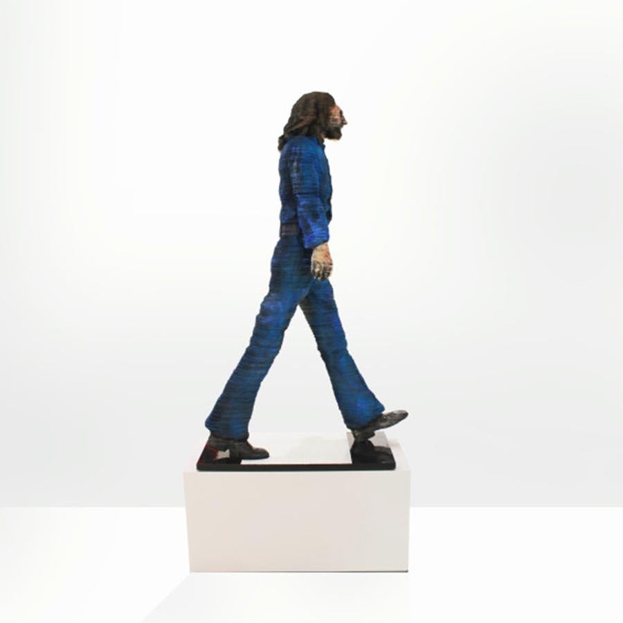 Crossing Abbey Road (Mini), Vinyl Records - Sculpture by Georges Monfils