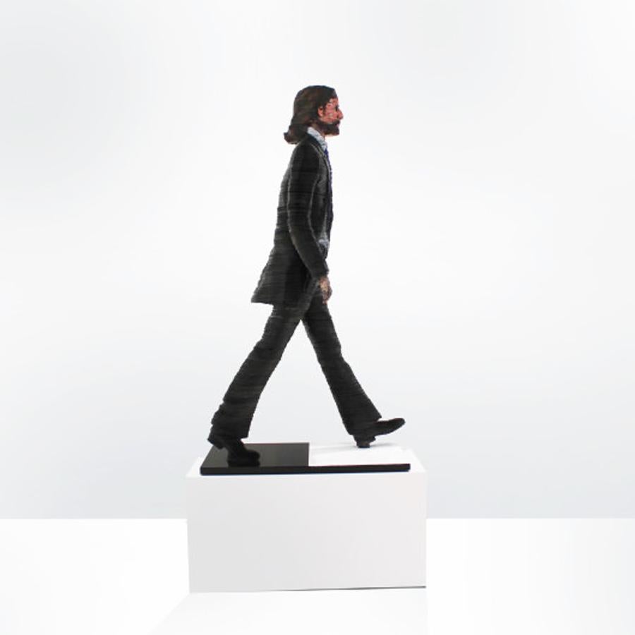 Crossing Abbey Road (Mini), Vinyl Records - Contemporary Sculpture by Georges Monfils