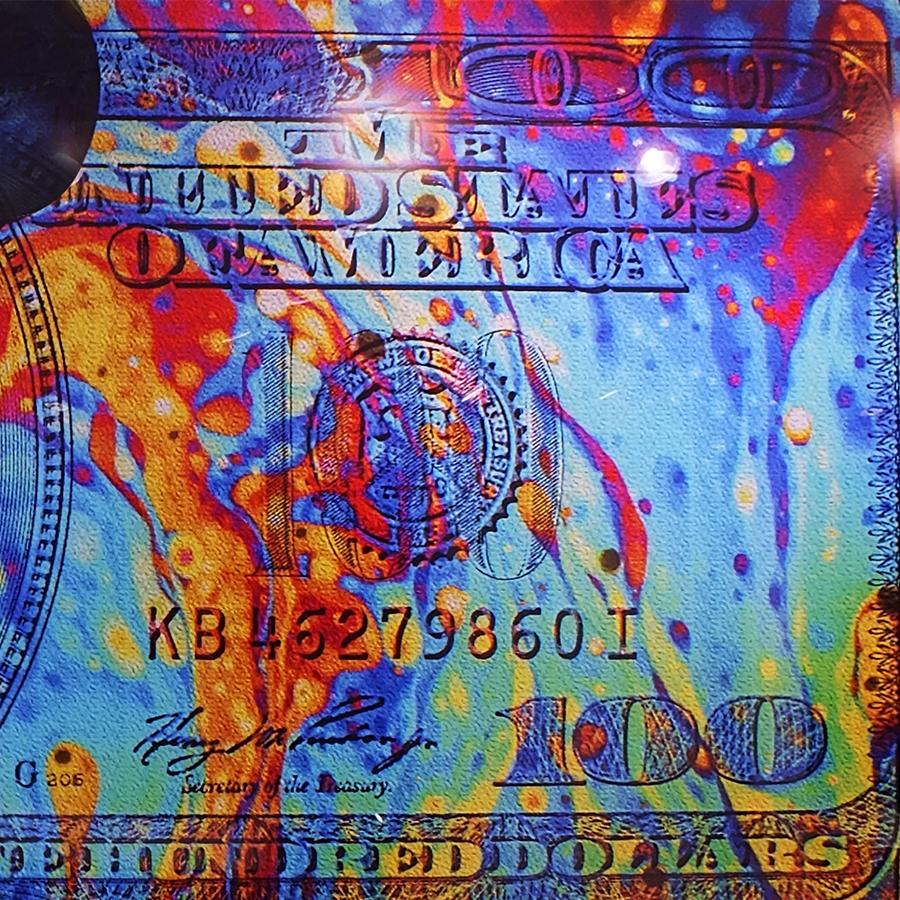 Mickey Cash Culture, Acrilico su Giclée - Mixed Media Art Contemporaneo di SQRA