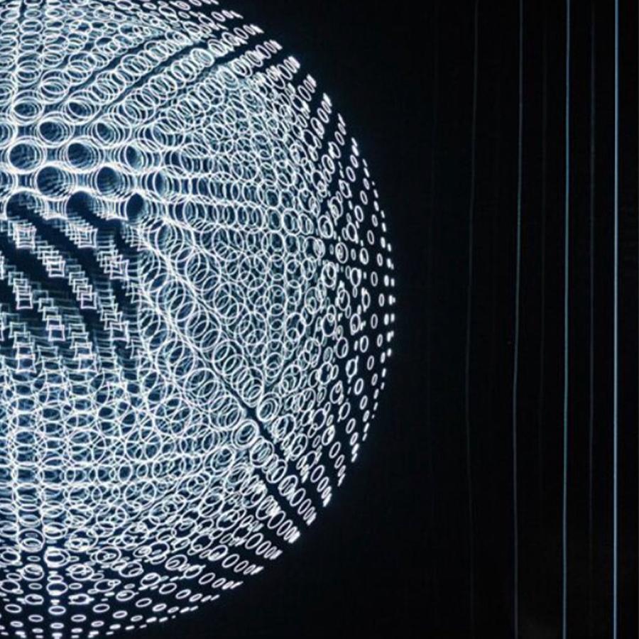 Scultura grafica, specchio a LED - Sculpture di Falcone