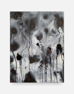 Peinture technique mixte Untitled 4, encre et aquarelle de RJ Raizk