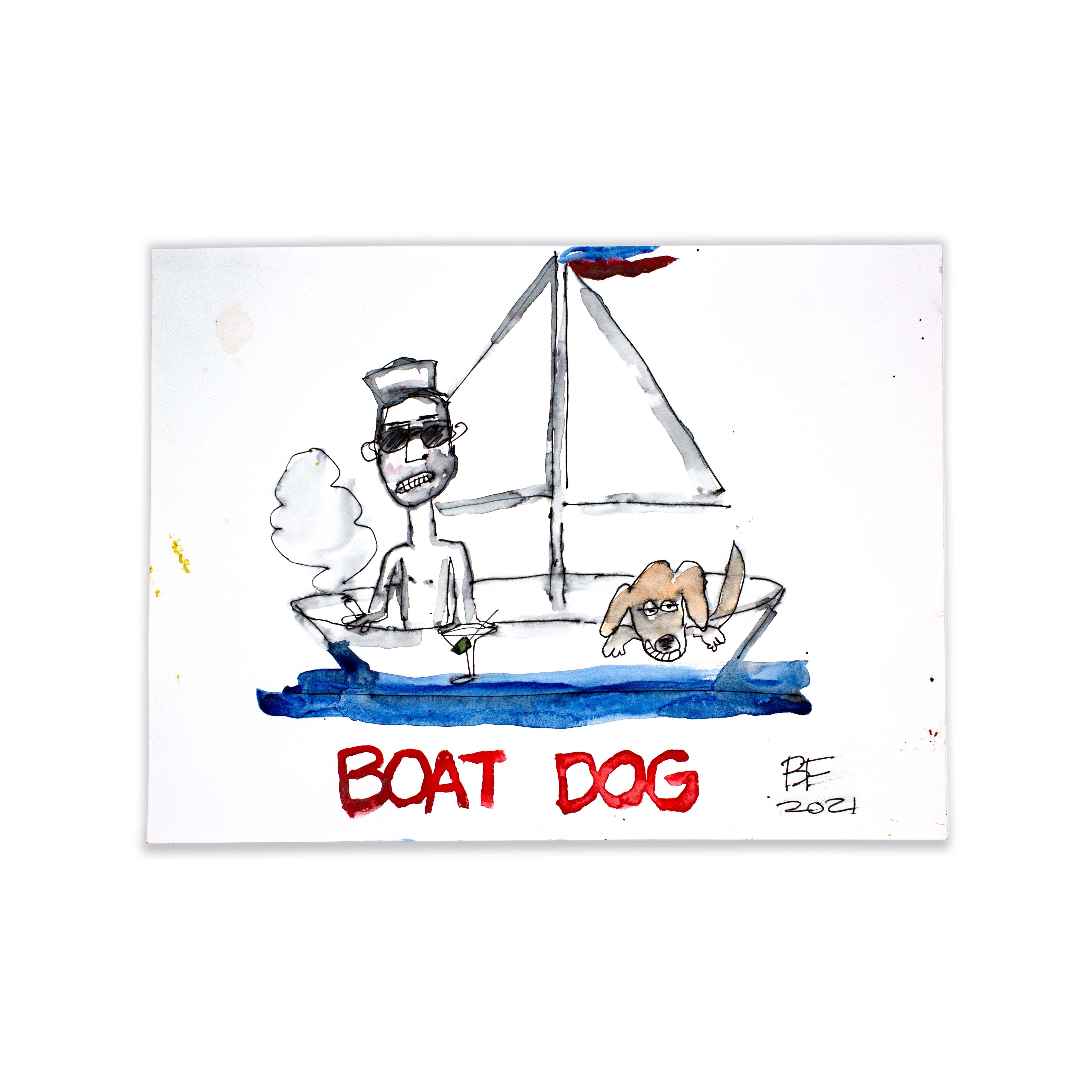 Boat Dog, 2021

Ink and Japanese Watercolor on paper by artist Brad Fisher. Unframed.

9 × 12 in

Shipping is not included. See our shipping policies. Please contact us for shipping quotes and customization options. 
 
All sales are final.