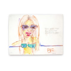 „California Girls“ Graphit Rost Anthrazit Holzkohle & Japanisches Aquarell von Brad Fisher
