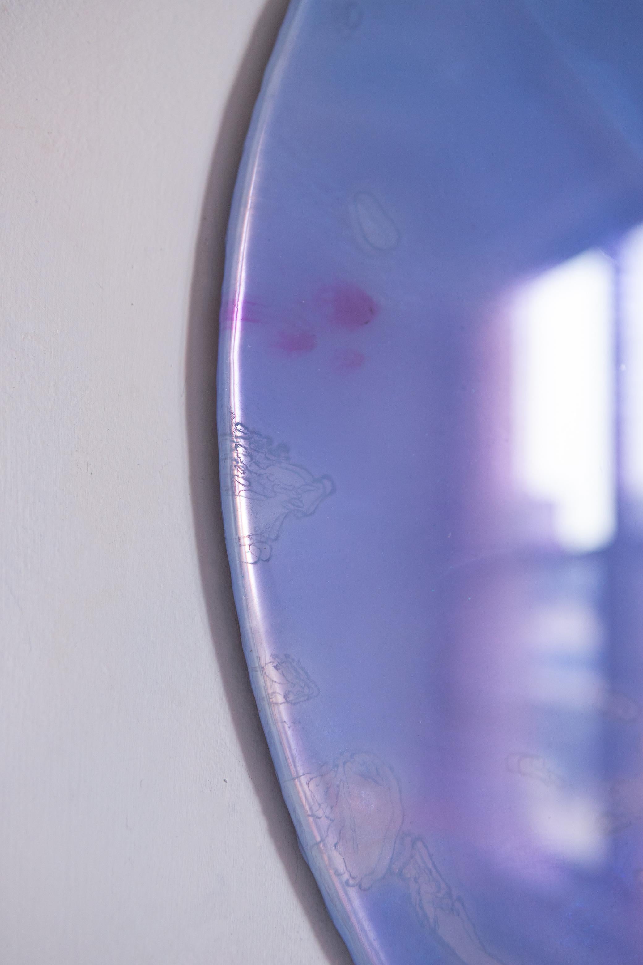 Delphinium by Courtney Kinnare, Purple Mirrored Glass Contemporary Wall Art For Sale 5