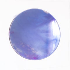 Delphinium by Courtney Kinnare, Purple Mirrored Glass Contemporary Wall Art