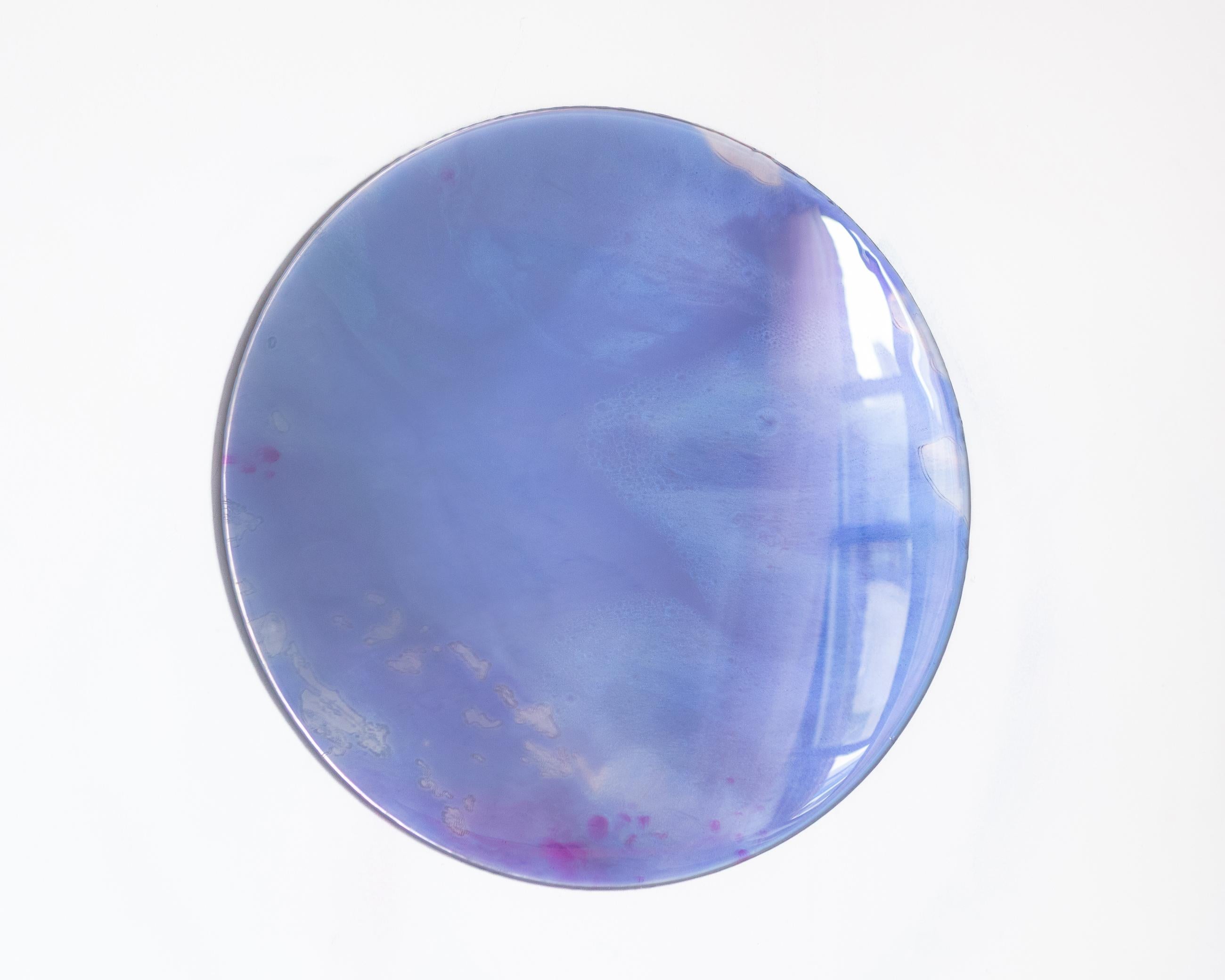 Delphinium by Courtney Kinnare, Purple Mirrored Glass Contemporary Wall Art For Sale 6