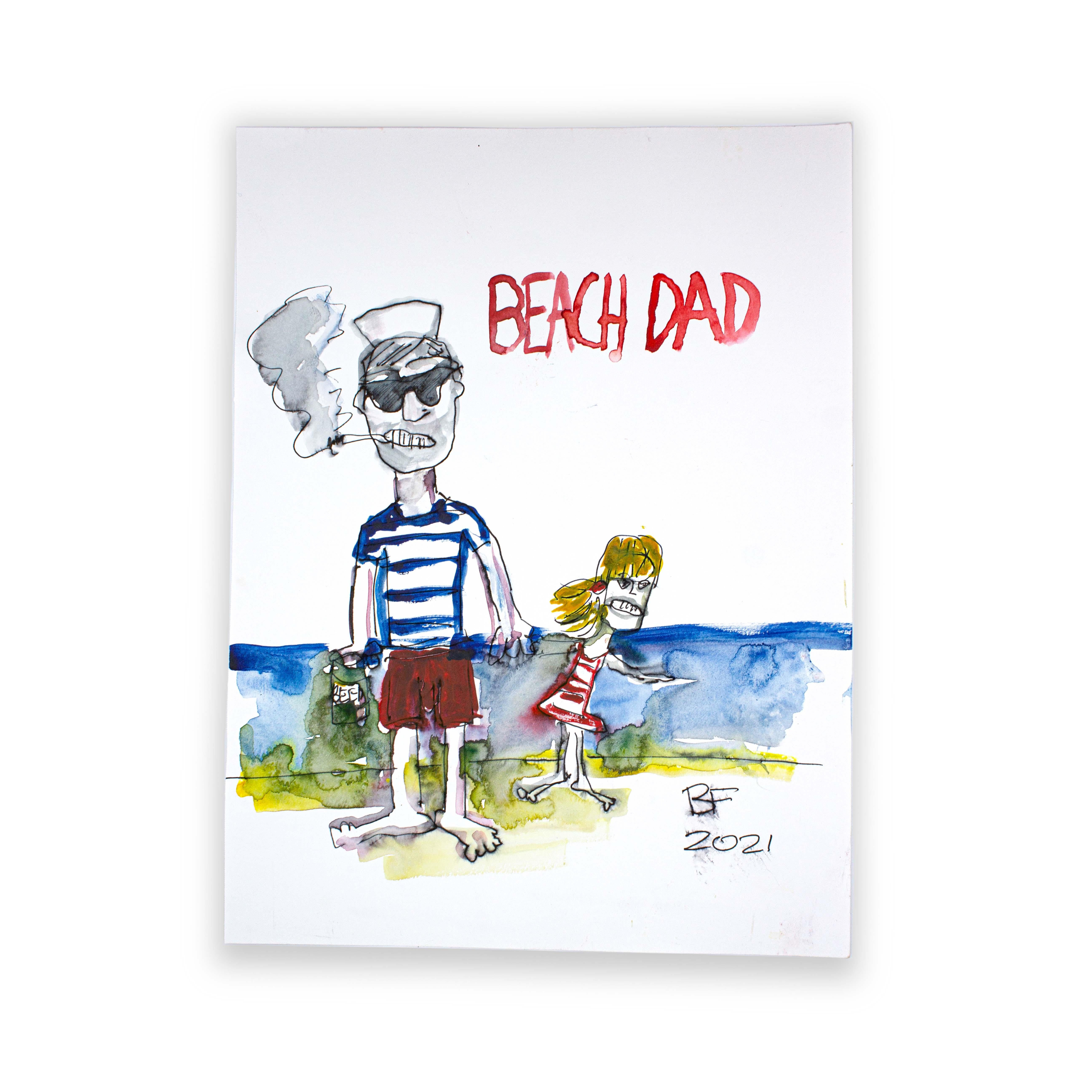 Represented by Tuleste Factory

Beach Dad, 2021

Ink and Japanese watercolor on paper by artist Brad Fisher. Unframed.

12 × 9 in

Shipping is not included. See our shipping policies. Please contact us for shipping quotes and customization options.