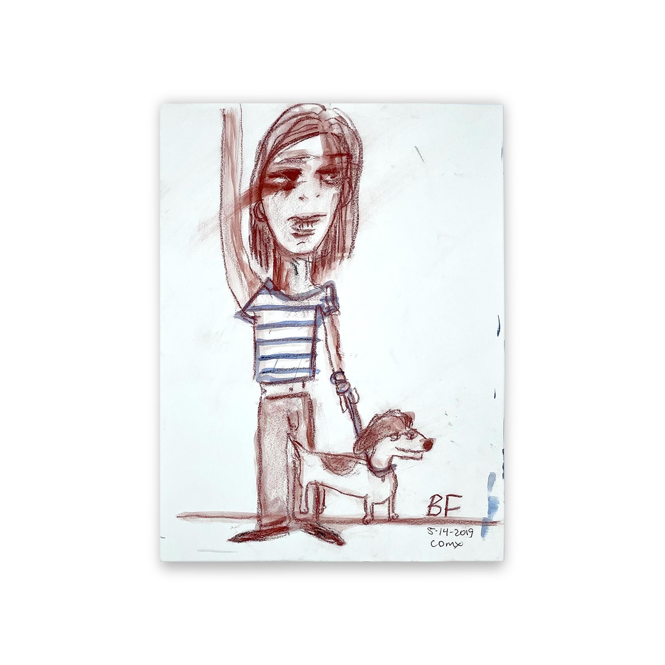 Represented by Tuleste Factory

French Teen Avec Chien, 2019

Rust color charcoal, ink and watercolor on paper by artist Brad Fisher. Unframed.

12 × 9 in

Shipping is not included. See our shipping policies. Please contact us for shipping quotes