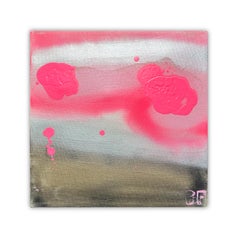 Piccole nuvole rosa III Pittura astratta moderna in acrilico su tela di Brad Fisher