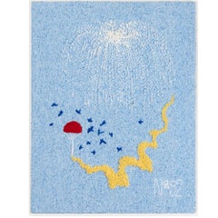 HANABI N* 92 Tapestry by Marta Moreno, Yarn Punch Needle Embroidery Textile