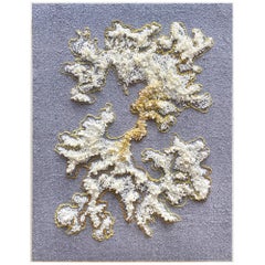 Lichen Tapestry by Marta Moreno, Yarn Punch Needle Embroidery Textile Artwork
