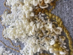 Lichen Tapestry by Marta Moreno, Yarn Punch Needle Embroidery Textile Artwork
