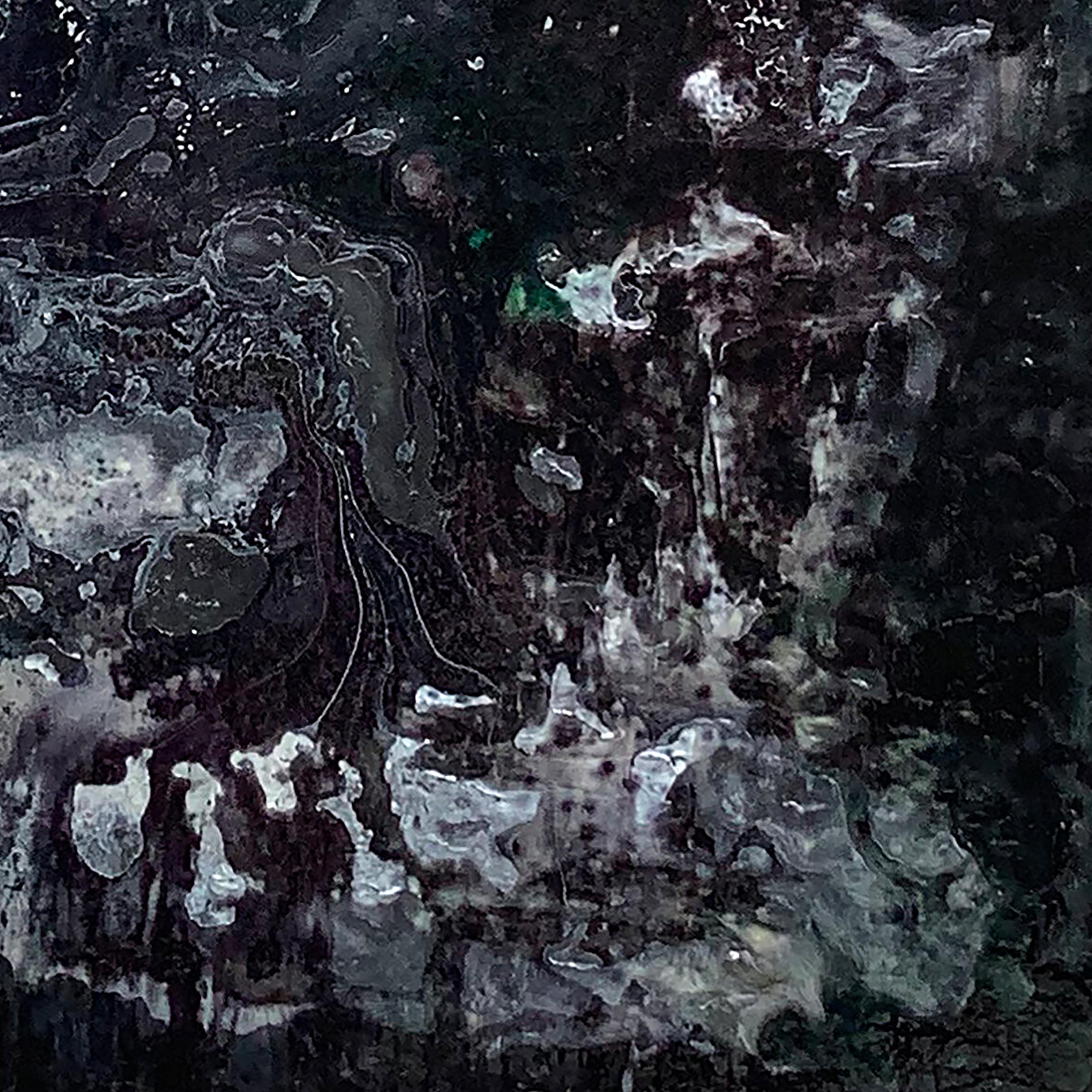 Untitled - Black Abstract Painting by RJ Raizk