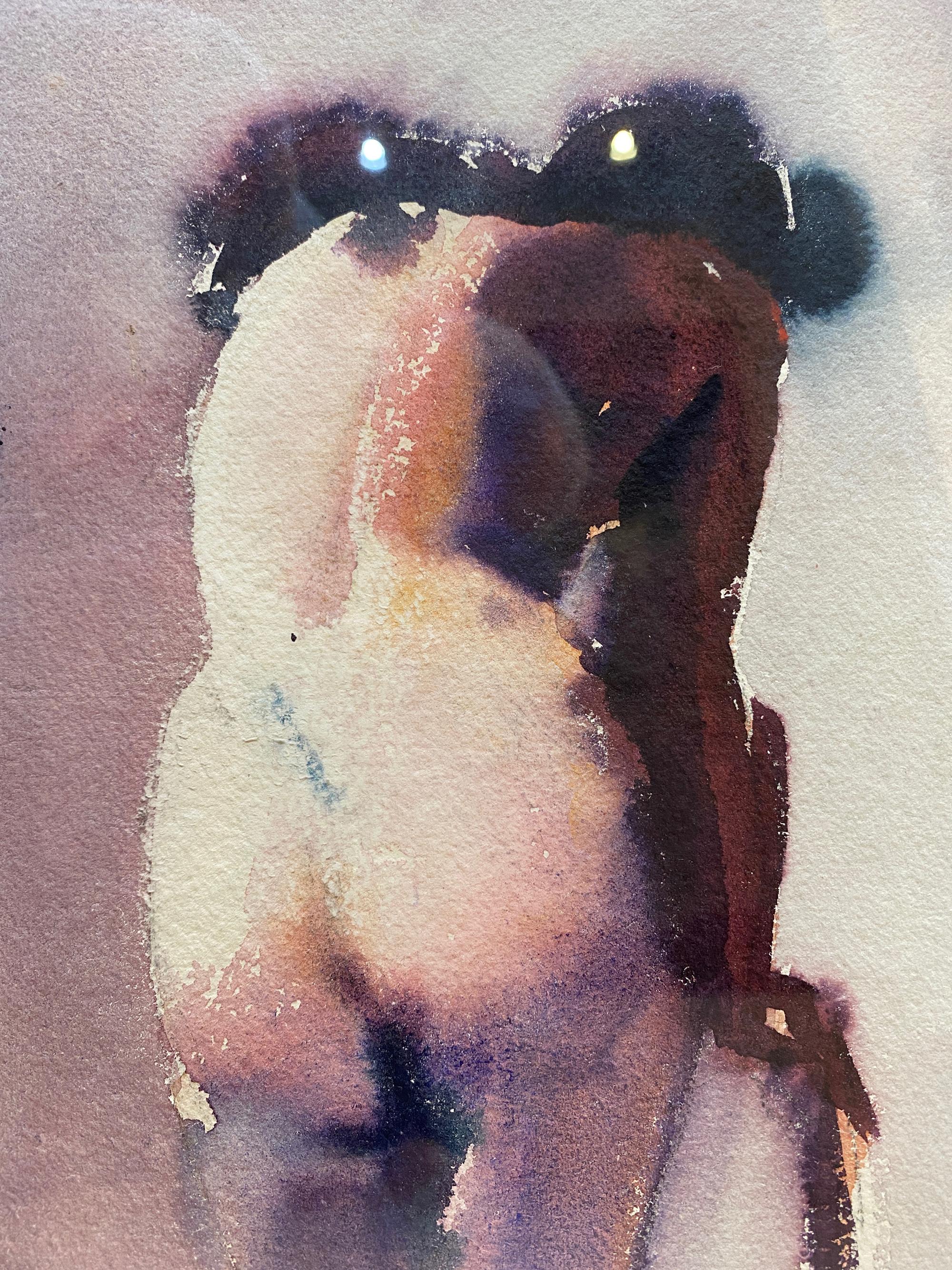 'Female Nude Study, ' Watercolor on Paper, by Jack Vallee 3