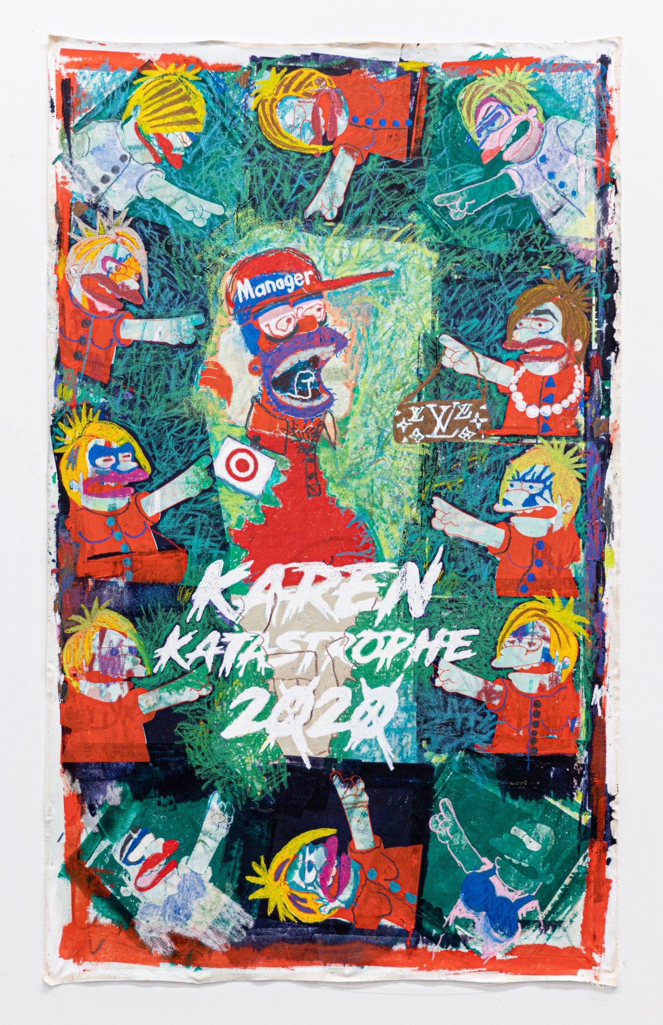 „Karen Katastrophe 2020“, von XVALA, Gemälde in Mischtechnik