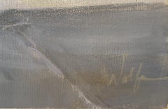 „White Country Church in McCloud“, Gemälde in Acryl auf Tafel, von John Wolfe