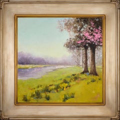 'Peaceful Spring Landscape' by Alyona Kostina Dixon, Oil on Linen Painting