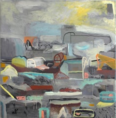 „Environmental Tonglen Abstrakte Landschaft“, Peter Healy, Öl auf Leinwand Gemälde