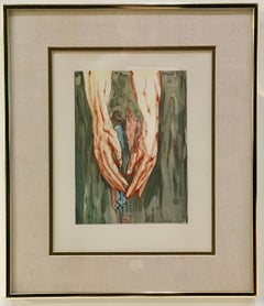 „In the Hands of Antaeus“, von Salvador Dali, Farbholzschnitt