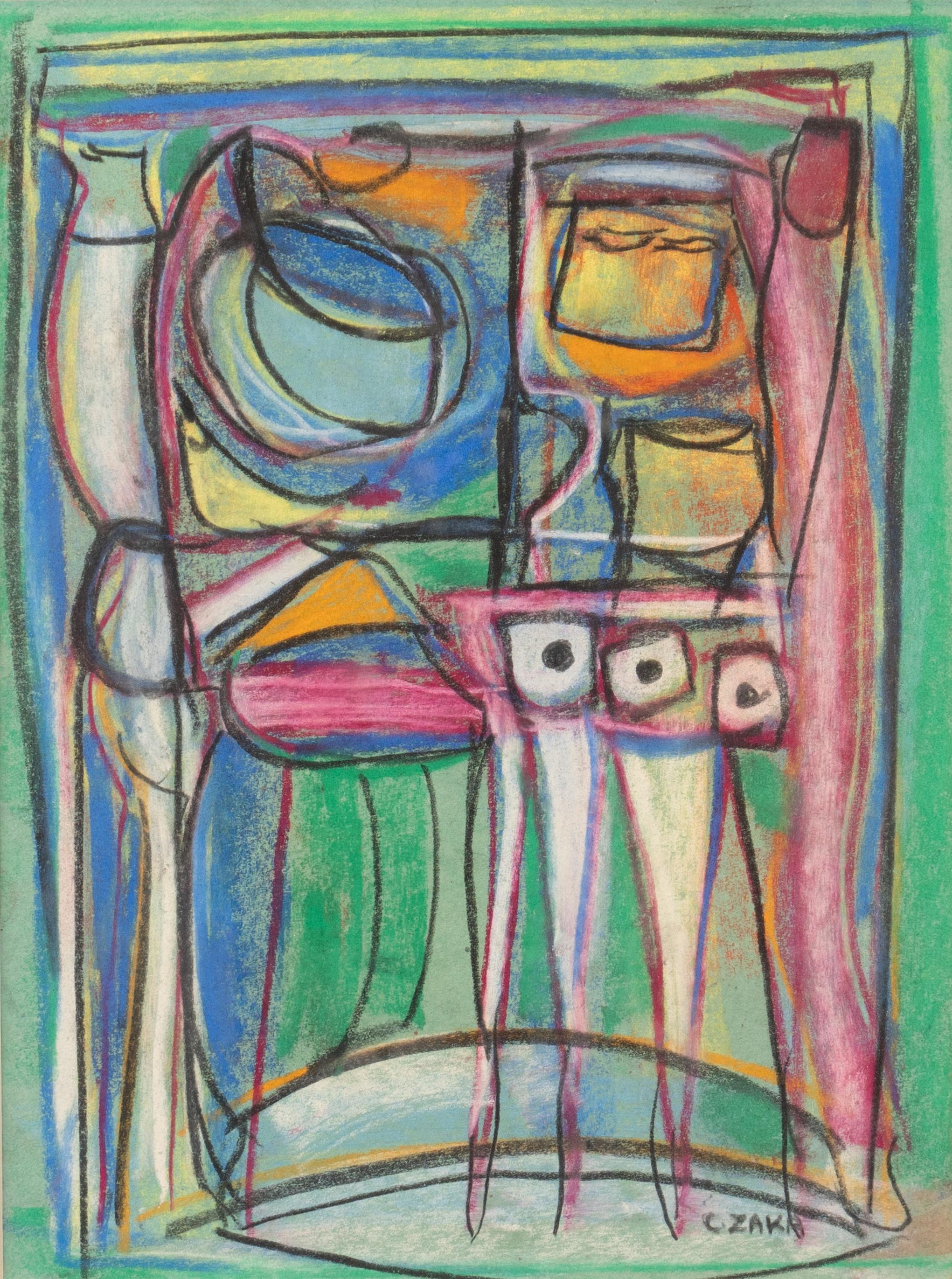 'Untitled Abstract, ' by Catherine Zakas, Pastel on Paper Drawing 1