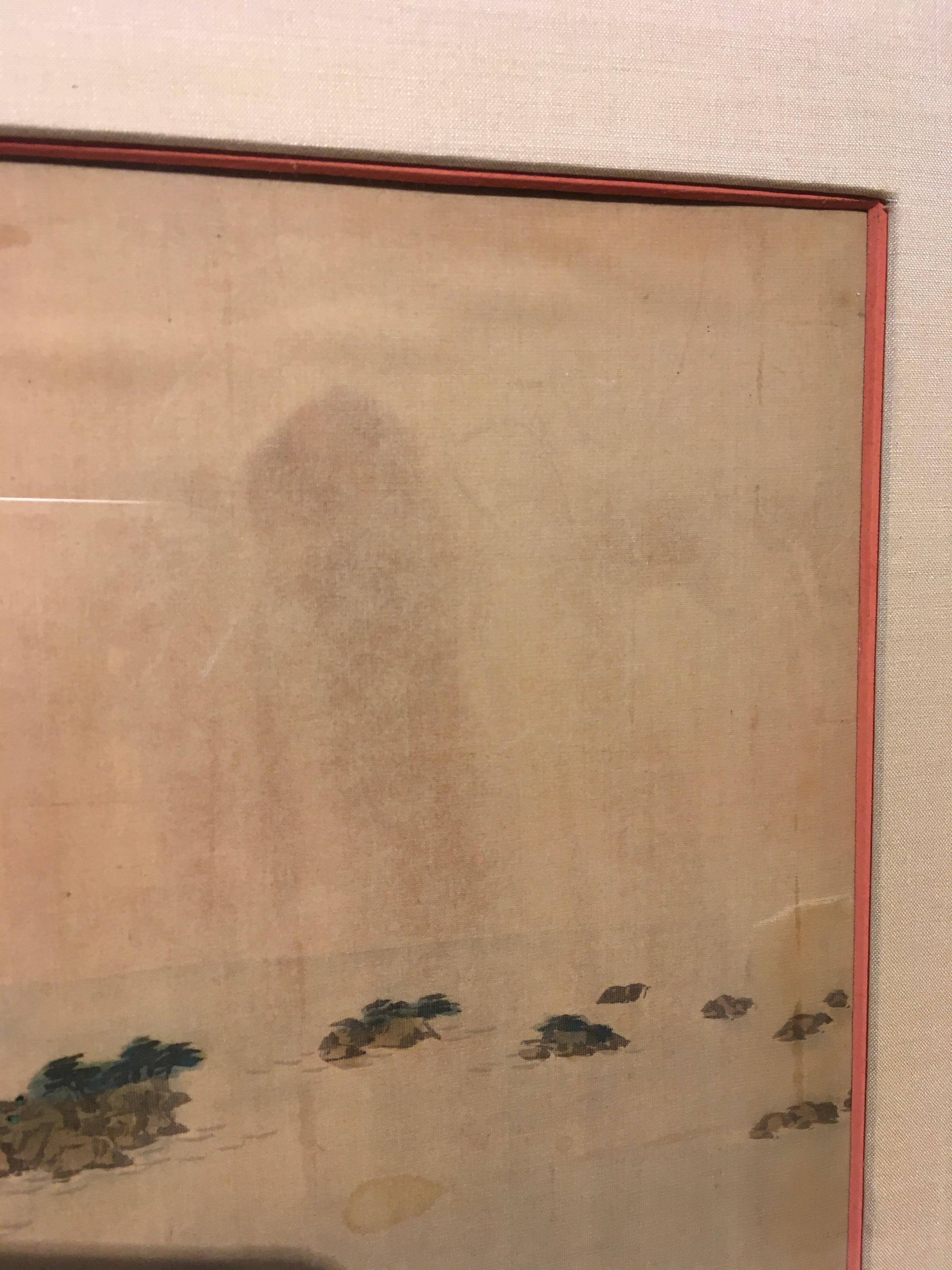 Scène de montagne chinoise, par Unknown, aquarelle sur peinture sur soie en vente 4