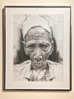 „Rohingya“ von Chris Brizzard, Kohlezeichnung auf Papier, 2020