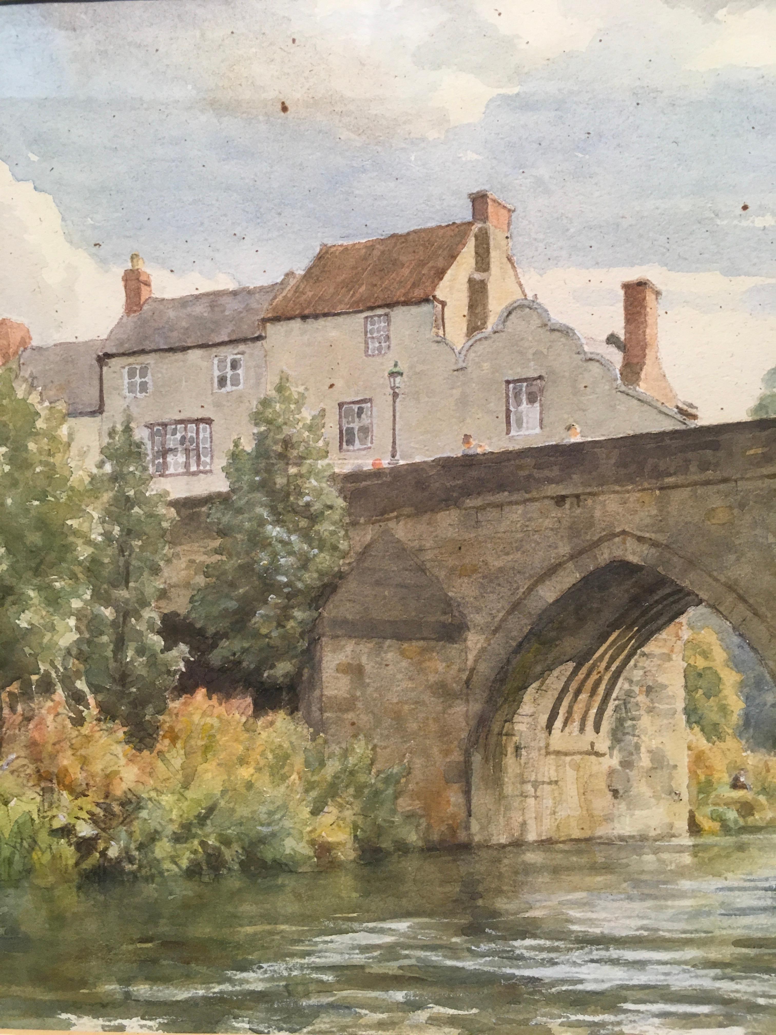 'English Watercolor Landscape, ' by Hubert John Williams, Watercolor Painting For Sale 1
