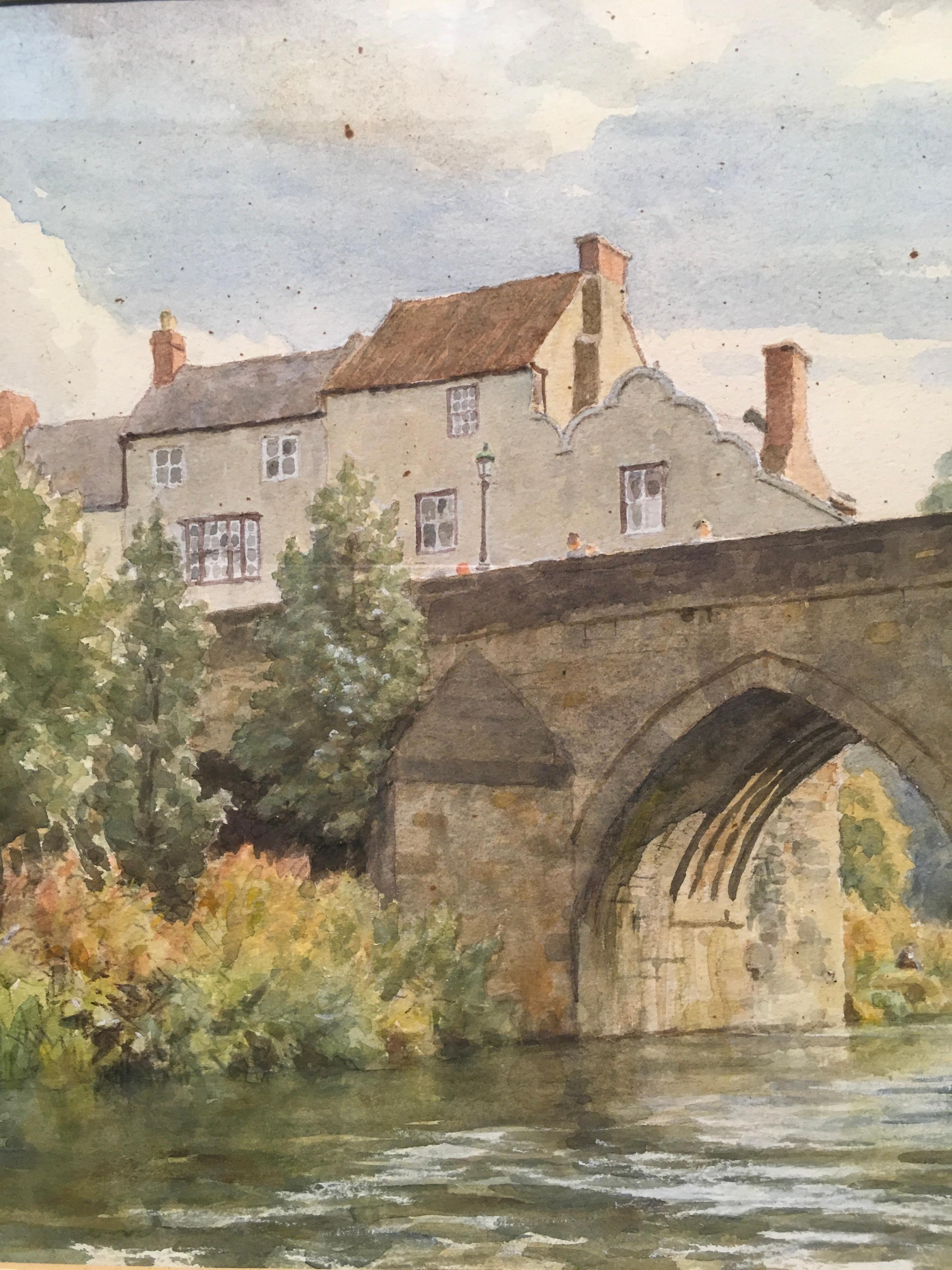 Hubert John Williams, „English Watercolor Landscape“, Aquarellgemälde 1