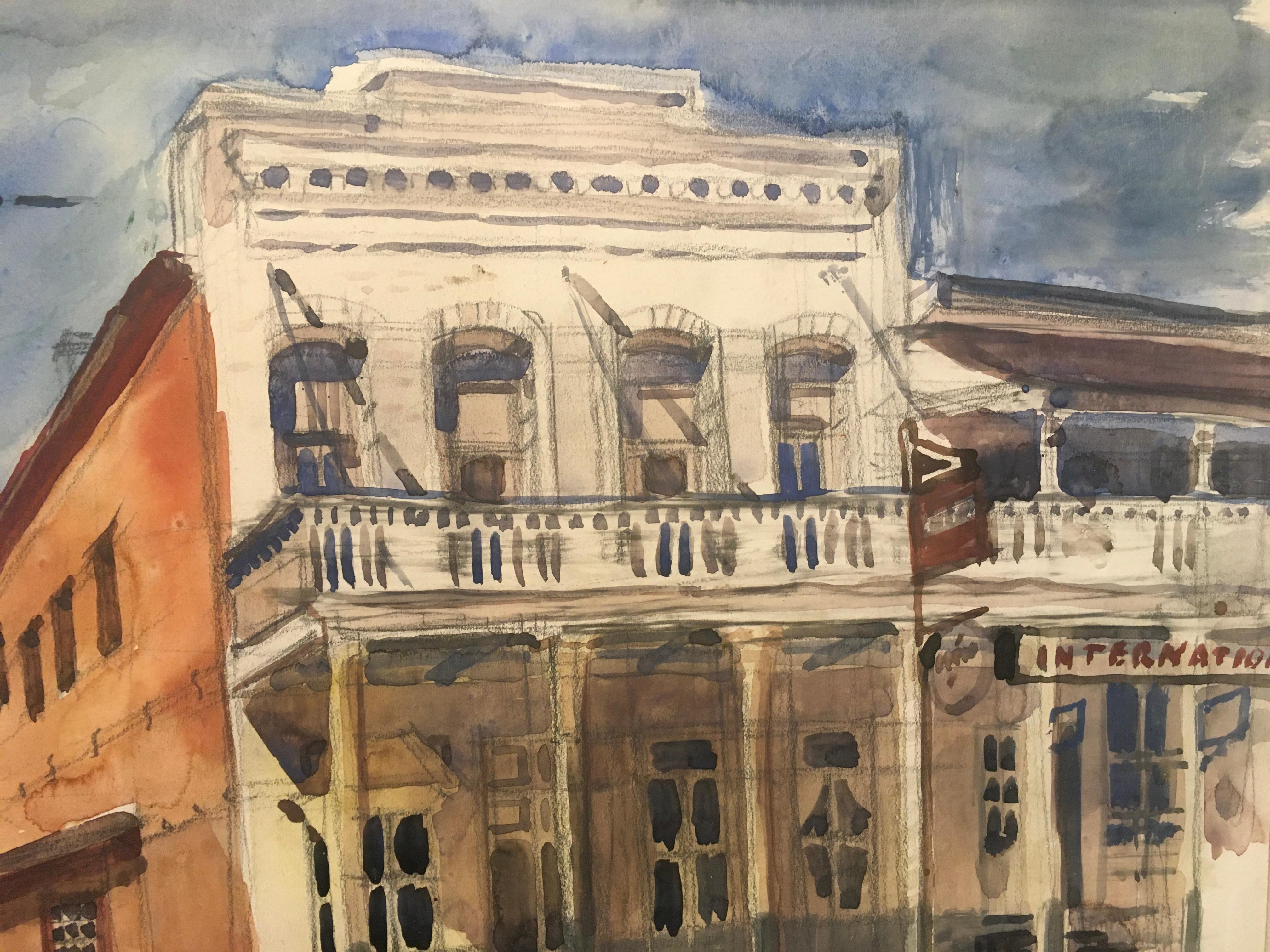 « Historic Downtown » de Palgrave Holmes Coates, peinture à l'aquarelle sur papier en vente 2