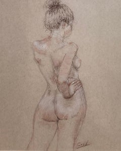 „Erika in Gesture II“, von James Cobb, Zeichnung