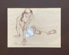 'Dancer in Seated Gesture 2,' by James Cobb, Chalk and Conté on Paper, 2021