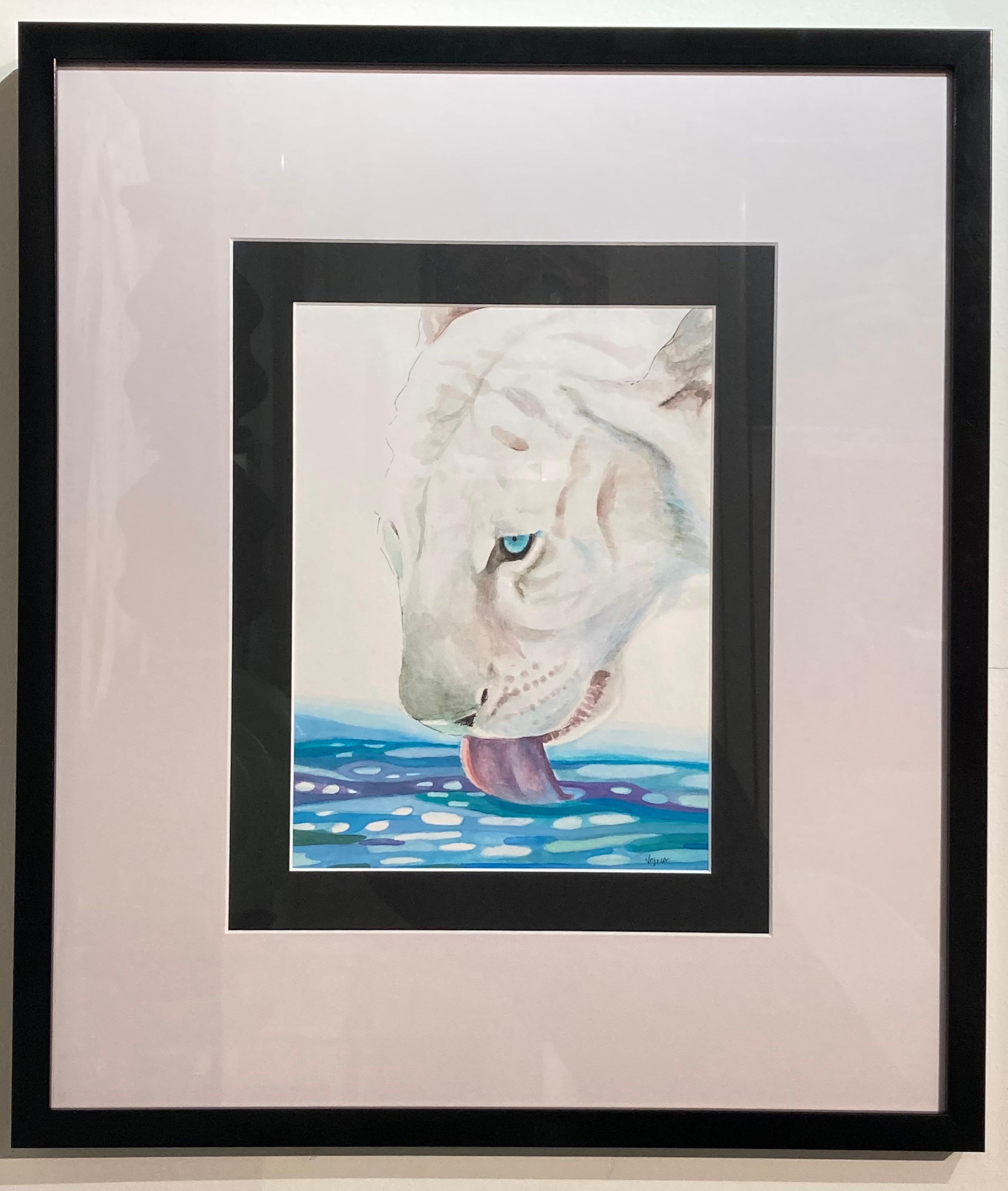 'White Tiger, ' By Vojna Bastovanovic Casteel, Watercolor on Paper, 2021 For Sale 5