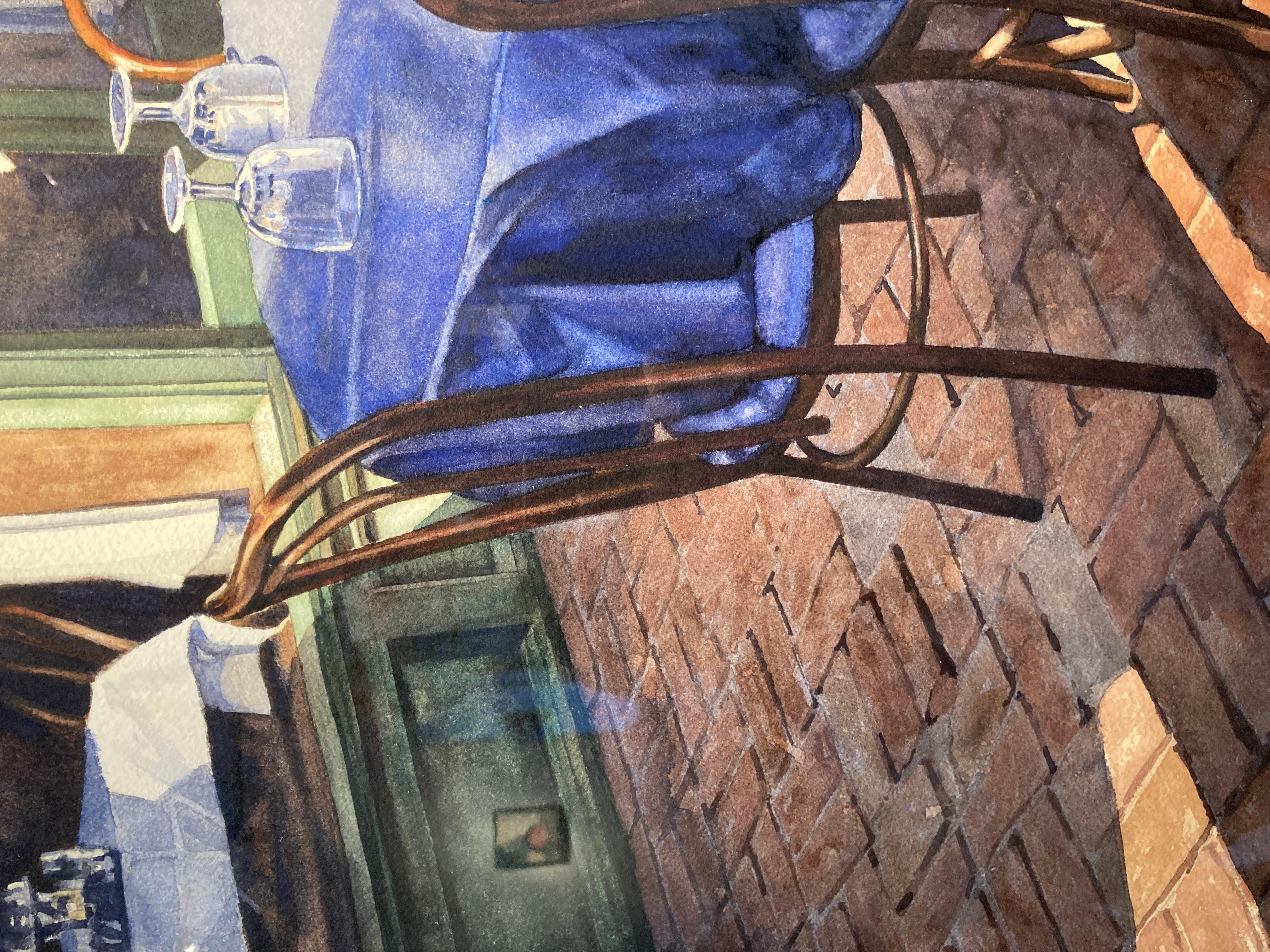 'Outdoor Street Scene', by Sonya Terpening, Watercolor on Paper For Sale 9