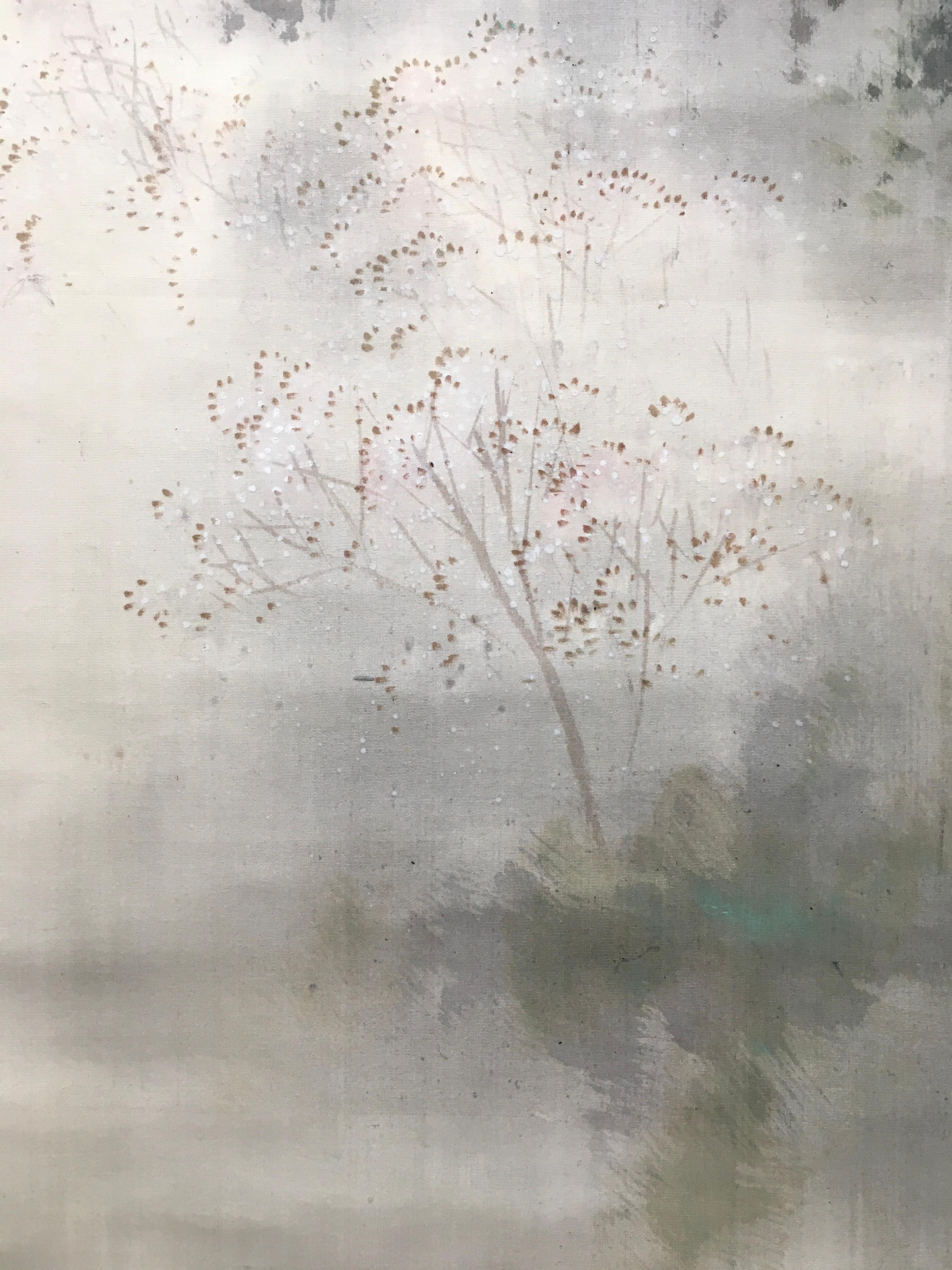 'Foggy Mountain', by Unknown, Japanese Antique Scroll For Sale 8
