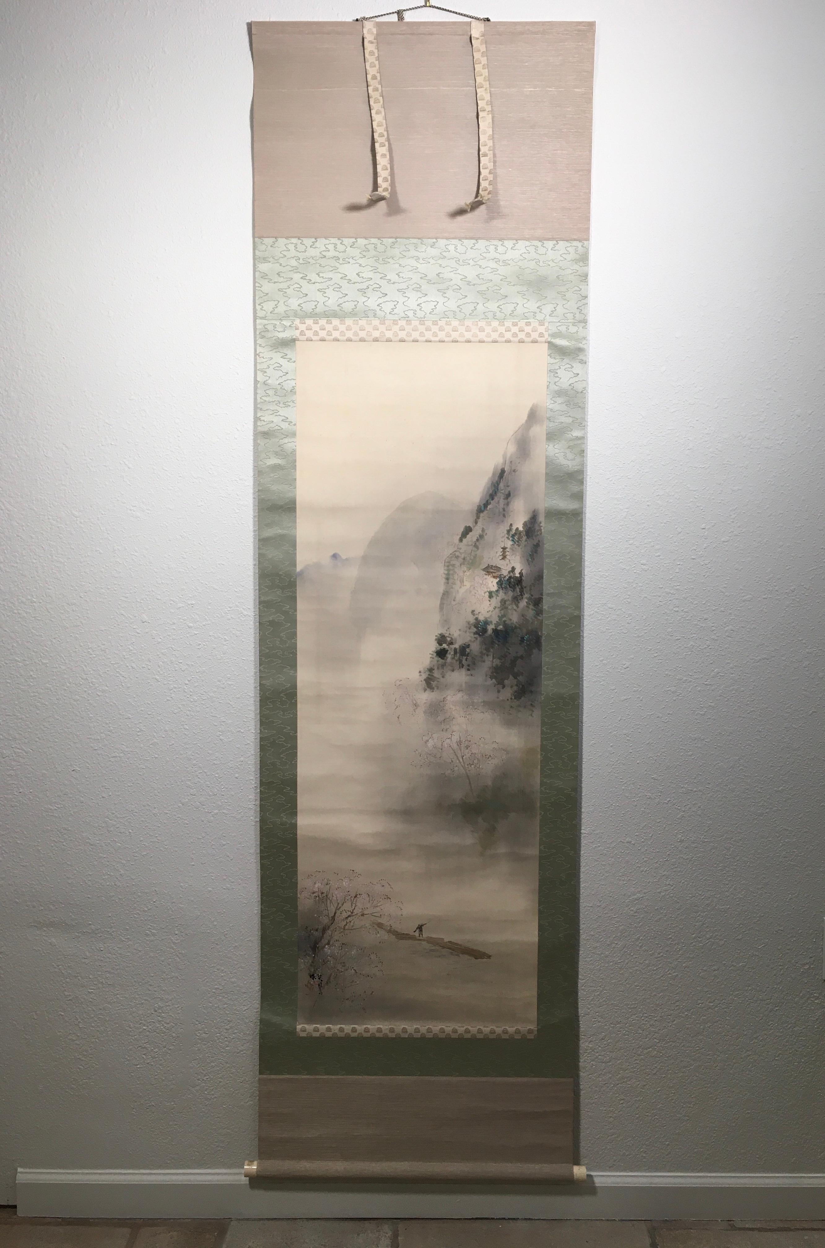 'Foggy Mountain', by Unknown, Japanese Antique Scroll For Sale 11