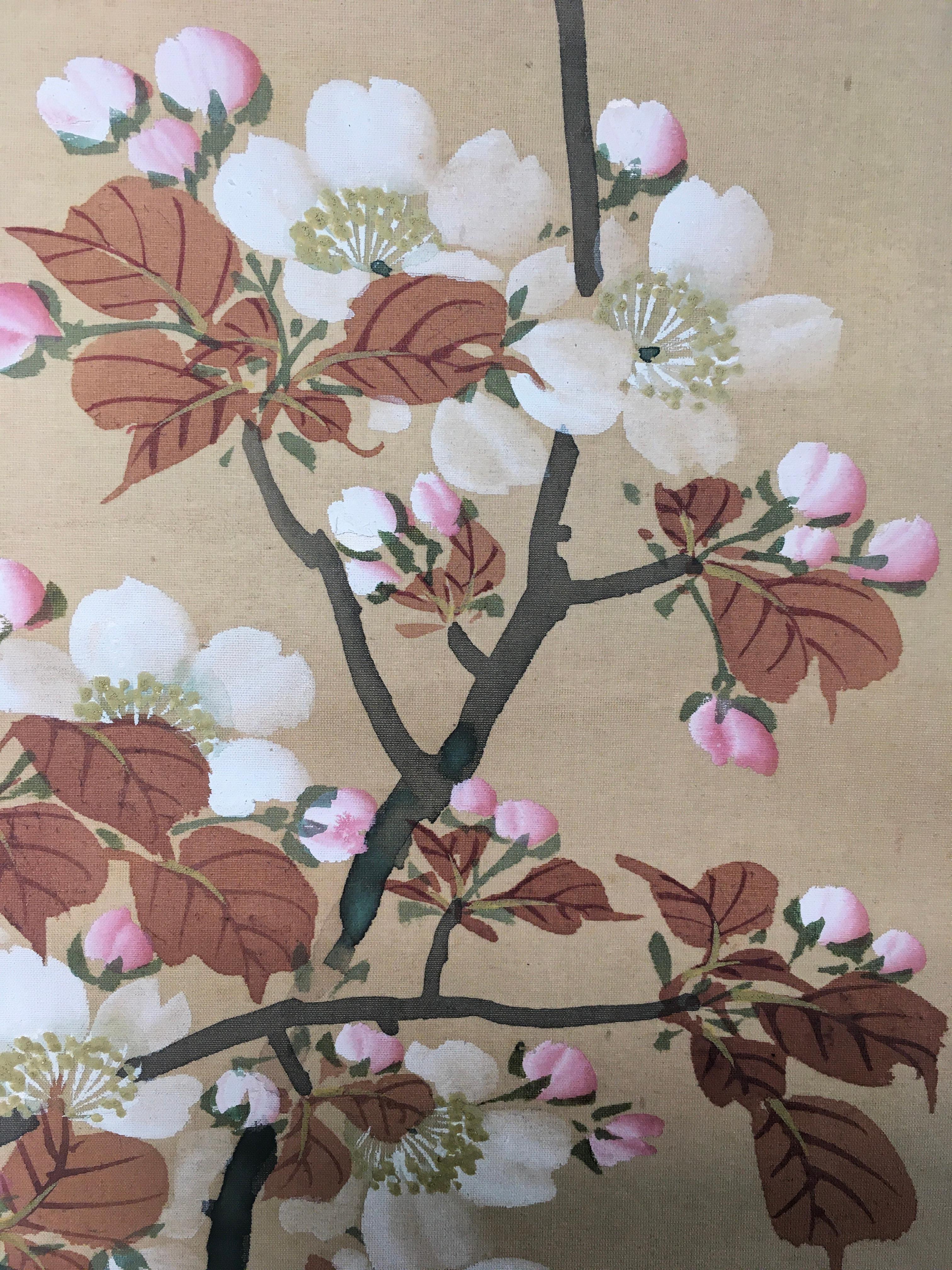 'Dogwood Tree', By Unknown, Japanese Antique Scroll For Sale 8