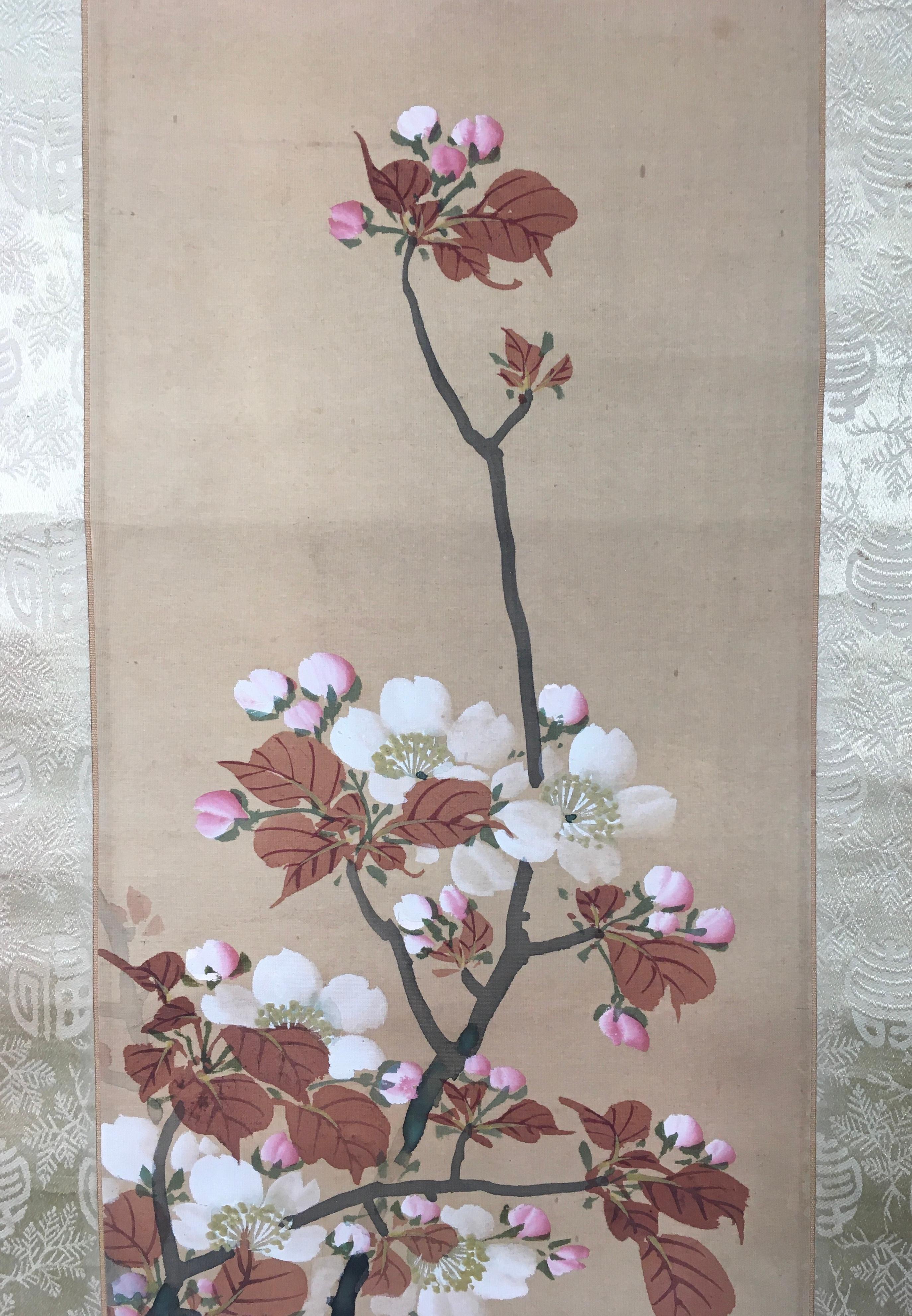'Dogwood Tree', By Unknown, Japanese Antique Scroll For Sale 1