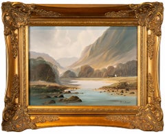 'Mountain Scene, ' by R.B. Higgins, Oil on Canvas 