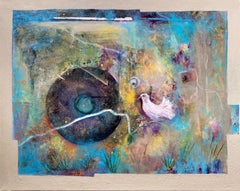 „Peace and Love“ von Dragana Milovic, Gemälde in Mischtechnik auf Leinwand