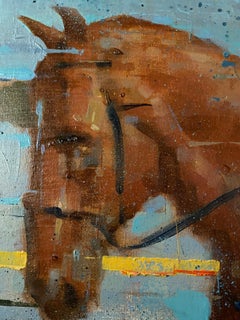 'Rider at Sunset' Equestrian and Horse Oil on Canvas Painting by Chris Brizzard